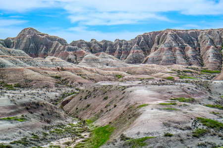 Rocky landscape of the beautiful Badlands National Park, South Dakotaの写真素材