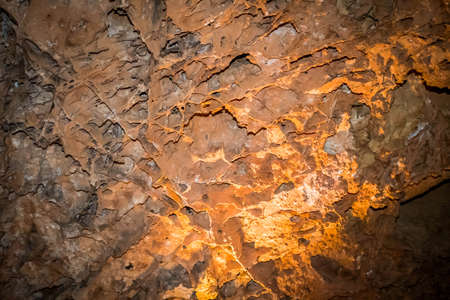 A Boxwork geological formation of rocks in Wind Cave National Park, South Dakotaの写真素材
