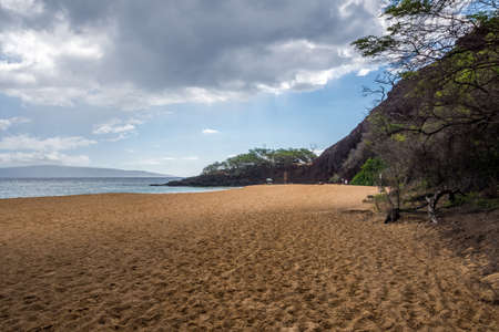 The overlooking view of the shore in Maui, Hawaiiの写真素材