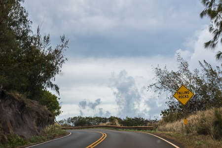 A long way down the road of Maui, Hawaiiの写真素材