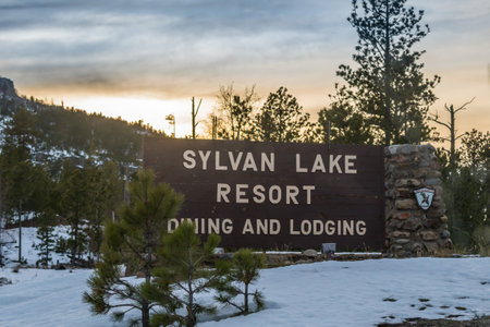 Custer SP, SD, USA - May 24, 2019: The Sylvan Lake Resort Dining and Lodging