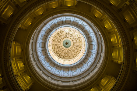 Austin, TX, USA - March 9, 2019: The large hallways of the inside building of Texas State Capitolのeditorial素材
