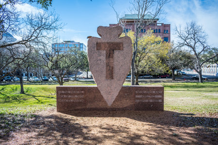 Austin, TX, USA - March 9, 2019: The huge outside preserve grounds of Texas State Capitolのeditorial素材