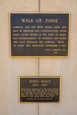 Lubbock, TX, USA - April 28, 2019: The Walk of Fame stone markerのeditorial素材