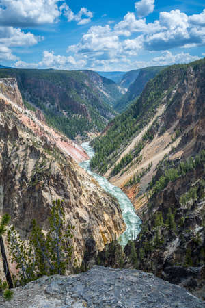 Great Falls of the Yellowstone in Wyomingの写真素材