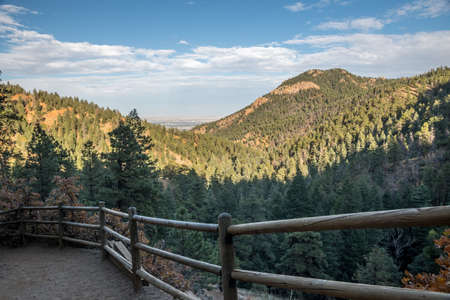 A gorgeous view of the rocky landscape of Colorado Springs, Coloradoの写真素材