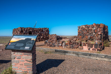 Petrified Forest NP, AZ, USA - October 6, 2019: The Beautiful Building Blocksのeditorial素材