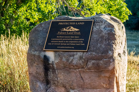 Colorado Springs, CO, USA - October 2, 2019: The Protected Land by Palmer Land Trustのeditorial素材