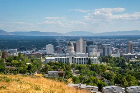 Salt Lake City, UT, USA - August 5, 2019: A well known city for its populous municipalityのeditorial素材