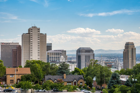 Salt Lake City, UT, USA - August 5, 2019: A well known city for its populous municipalityのeditorial素材