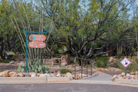 Kartchner Caverns SP, AZ, USA - November 9, 2019: The Hummingbird Garden Discovery Centerのeditorial素材