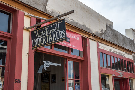 Tombstone, AZ, USA - November 17, 2019: The Watt and Tarbell Undertakersのeditorial素材