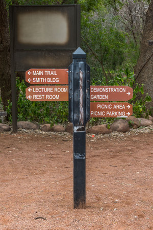 Boyce Thompson Arboretum, AZ, USA - March 15, 2020: The different kinds of trials going to its scenic destinationのeditorial素材