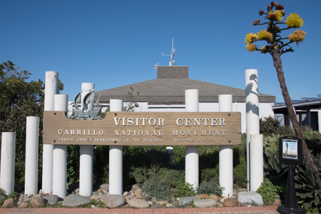 Cabrillo NM, CA, USA - February 8, 2020: A welcoming signboard at the entry point of the parkのeditorial素材