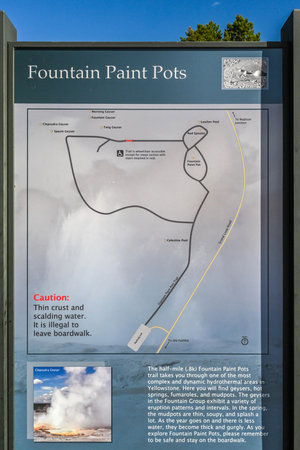Yellowstone NP, WY, USA - August 7, 2020: The Fountain Paint Pot