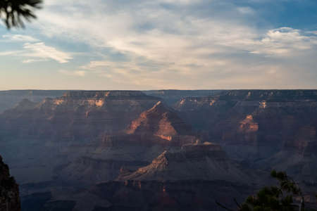 An overlooking landscape view of Grand Canyon National Park, Arizonaの写真素材