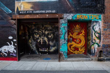 Boise, ID, USA - July 25, 2021: The Freak Alley Galleryのeditorial素材