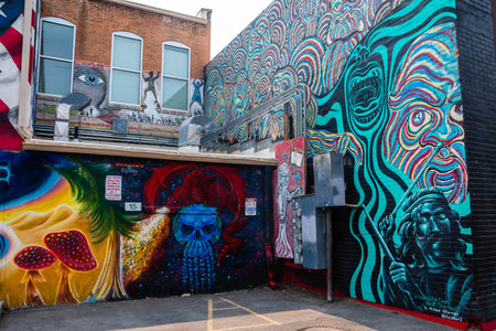 Boise, ID, USA - July 25, 2021: The Freak Alley Galleryのeditorial素材