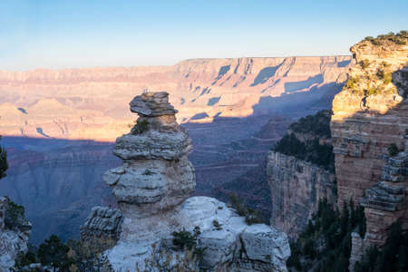 An overlooking landscape view of Grand Canyon National Park, Arizonaの写真素材
