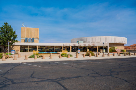 Glen Canyon NR, AZ, USA - Sept 26, 2020: A welcoming signboard at the entry point of the preserve parkのeditorial素材
