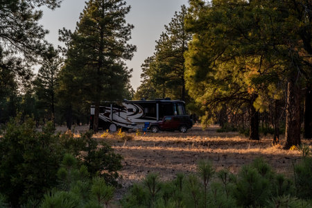 Grand Canyon NP, AZ, USA - Oct 6, 2020: Enjoying the captivated view from our RVのeditorial素材