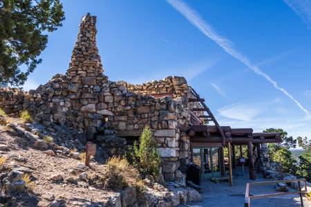 Grand Canyon NP, AZ, USA - Oct 10, 2020: A welcoming signboard at the entry point of the preserve parkのeditorial素材