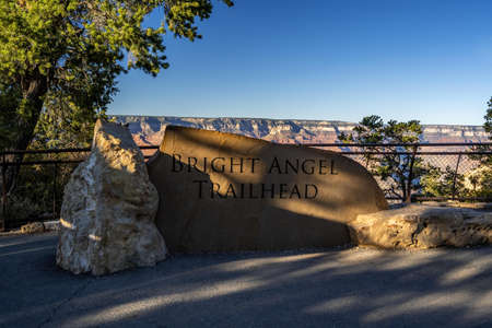 Grand Canyon NP, AZ, USA - Oct 12, 2020: The Bright Angel Trailheadのeditorial素材