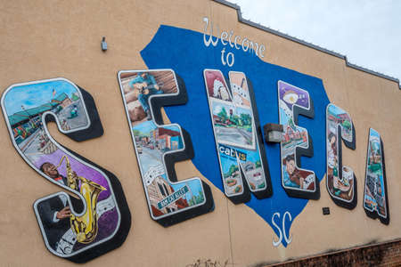 Seneca, SC, USA - Dec 31, 2020: A well known city for its botiques and antiquesのeditorial素材
