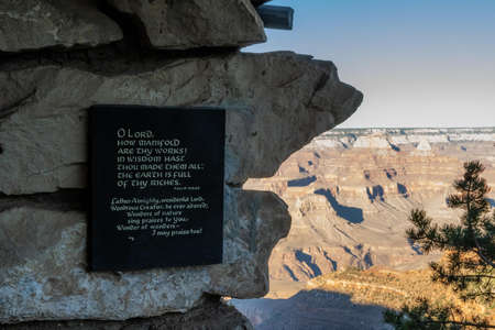 Grand Canyon NP, AZ, USA - Oct 12, 2020: Psalm 104:24のeditorial素材