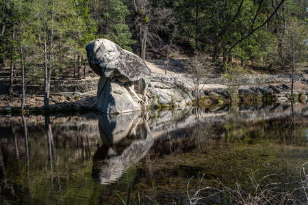 Fulmor Lake Picnic Area in Idylwild, Californiaの写真素材
