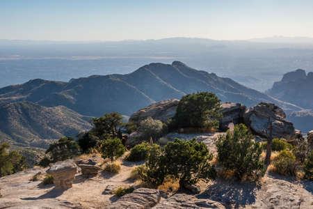 An overlooking view of nature in Tucson, Arizonaの写真素材
