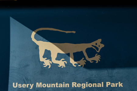 Usery Mountain Park, AZ, USA - Dec 22, 2021: A welcoming signboard at the entry point of preserve parkのeditorial素材