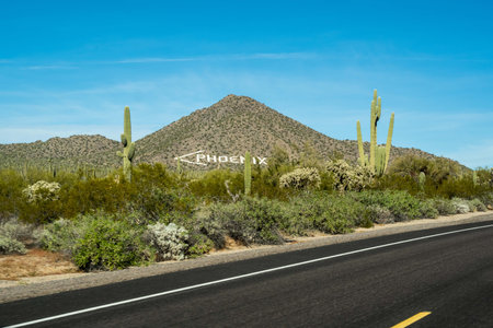 Usery Mountain Park, AZ, USA - Dec 22, 2021: A welcoming signboard at the entry point of preserve...
