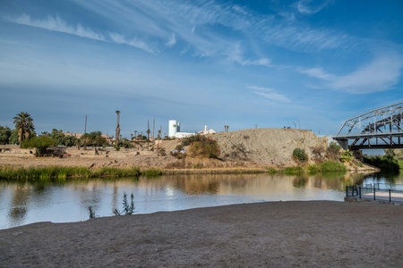 Yuma, AZ, USA - Nov 20, 2021: A welcoming signboard at the entry point of the preserve parkのeditorial素材