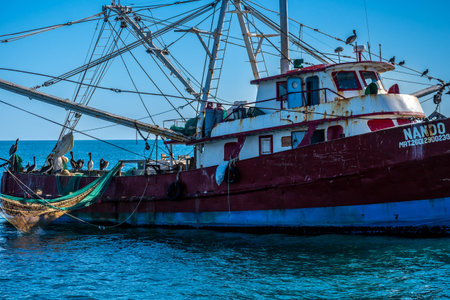 Puerto Penasco, Mexico, MX - Jan 29, 2022: A Fishing Trawlers in Rocky Pointのeditorial素材