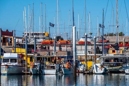 Puerto Penasco, Mexico, MX - Jan 29, 2022: A Fishing Trawlers in Rocky Pointのeditorial素材