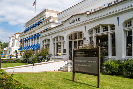 Hot Springs NP, AR, USA - September 10, 2022: The Bathhouse Row Emporiumのeditorial素材