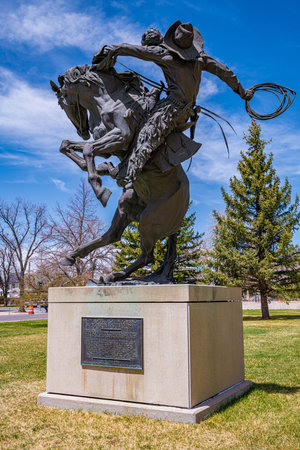 Wyoming, WY, USA - May 10, 2022: The huge outside preserve grounds of Wyoming State Capitolのeditorial素材