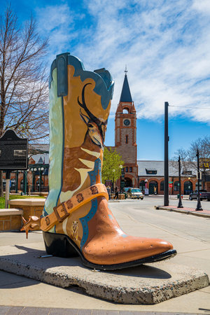 Wyoming, WY, USA - May 10, 2022: A place known for as Magic City of the Plainsのeditorial素材