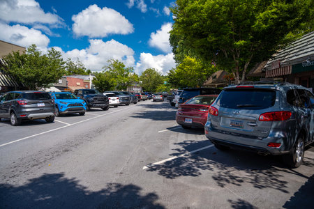 Highlands, NC, USA - July 31, 2022: The Oak Squareのeditorial素材