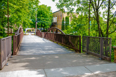 River Falls, WI, USA - June 5, 2022: A well known city for its recreational attraction for fly fishers and kayakersのeditorial素材