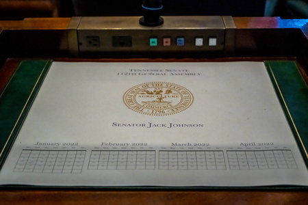 Nashville, TN, USA - July 6, 2022: The large meeting hall of Senate Chamber in Tennessee State Capitolのeditorial素材