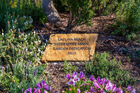 Laguna Beach, CA, USA - April 17, 2022: The Laguna Beach, Sister Cities Assoc Garden Dedicationのeditorial素材