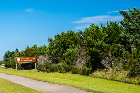 Cape Hatteras NS, NC, USA - Aug 13, 2022: A welcoming signboard at the entry point of the parkのeditorial素材