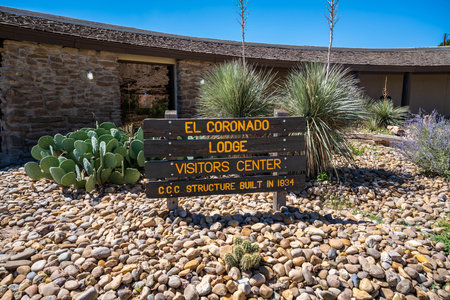 Palo Duro Canyon SP, TX, USA - Sept 18, 2022: A welcoming signboard at the entry point of the parkのeditorial素材