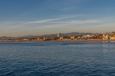 A large refreshing flow of water with a peaceful viewの写真素材