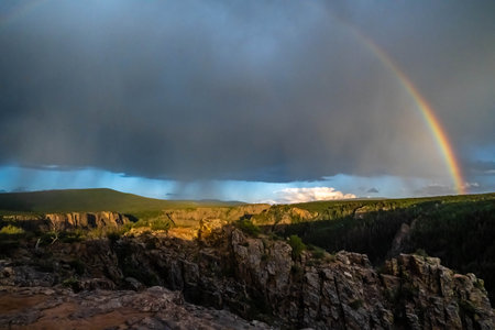 Steepest Cliffs surrounded by part of a deep, steep walled gorgeの写真素材