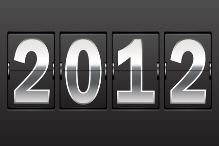 New Year's date. Set of numbers on a mechanical timetable. Vector.のイラスト素材