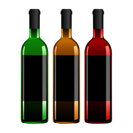 Illustration of the three wine bottles.のイラスト素材