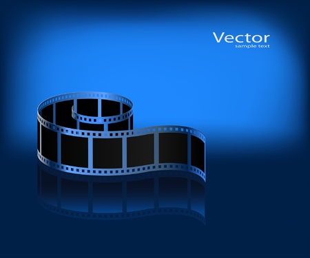Film on a dark blue background. Vector.のイラスト素材